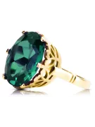 14k geltono aukso Smeraldai Žiedas Vintažiniai amatai vrc130y